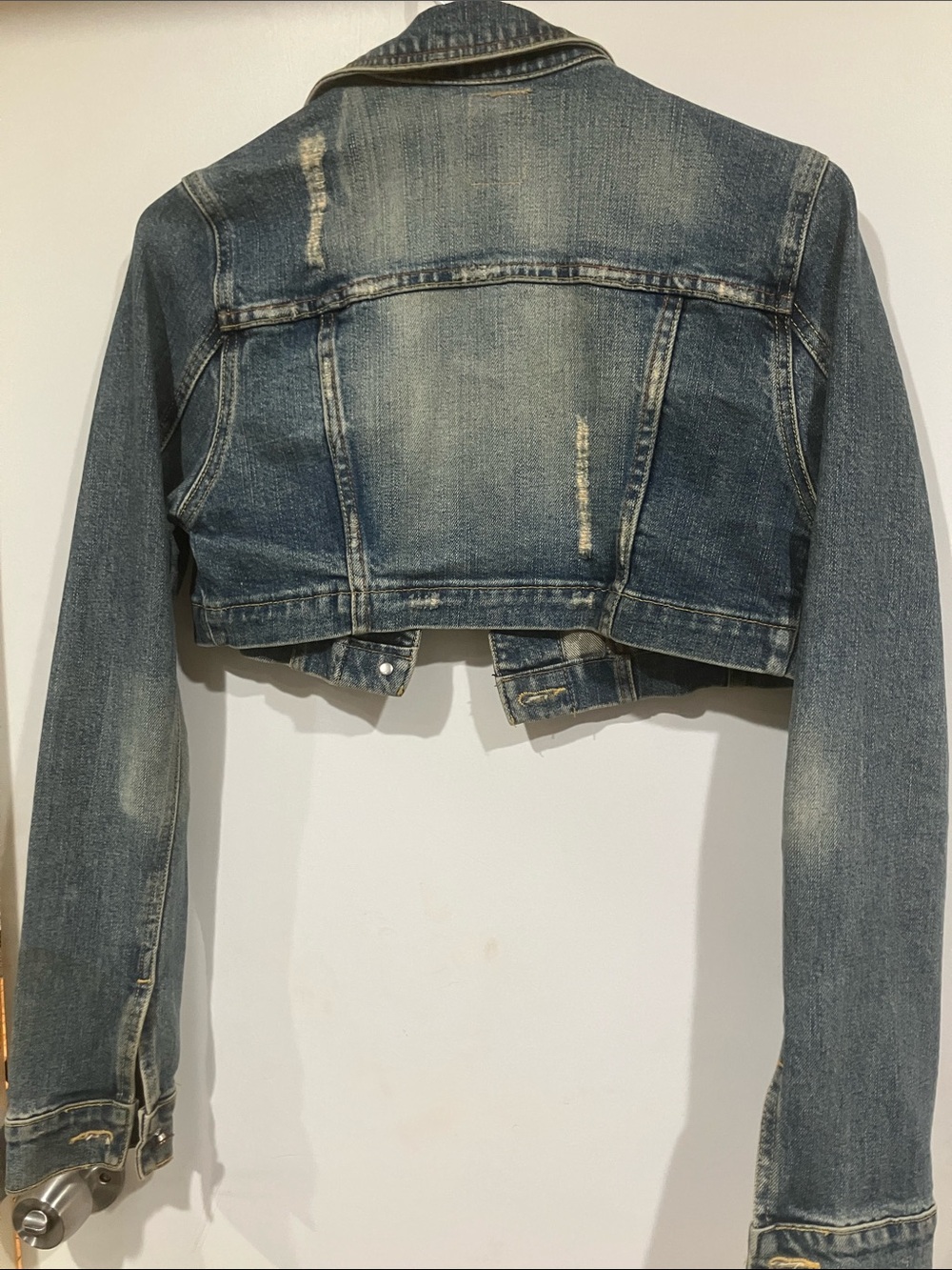 Cello Women’s Cropped Denim Jacket Small Blue Jean Jacket Casual Layering Piece - Picture 6 of 8